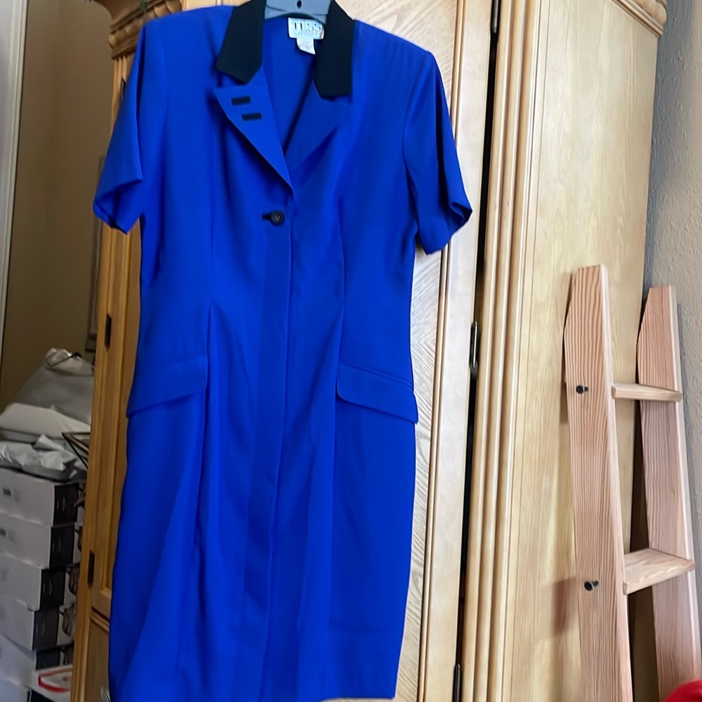 Vintage tess dress blue and black size 12